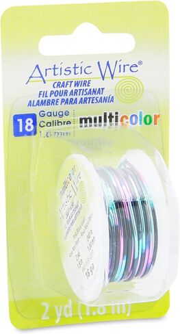 Artistic Wire Multicolor, 18 Gauge Tarnish Resistant Colored Copper Craft Jewelry Wrapping Wire Wire, Silver, Gold, Black, 2 yd in Saudi Arabia