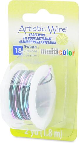 Artistic Wire Multicolor, 18 Gauge Tarnish Resistant Colored Copper Craft Jewelry Wrapping Wire Wire, Silver, Gold, Black, 2 yd in Saudi Arabia