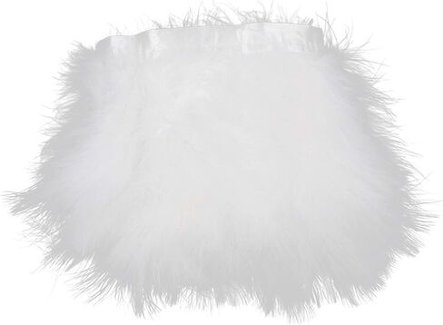 AWAYTR Turkey Marabou Hackle Fluffy Feather Fringe Trim Craft 6-8 inches Width Pack of 2 Yards (Black) in Kuwait