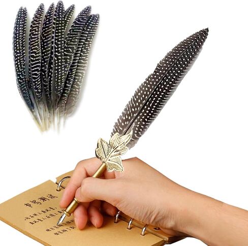 40 قطعة من ريش الديك الرومي الطبيعي، ريش الدراج المرقط، 4 أنماط من الريش للحرف اليدوية، قبعة DIY، ترتيبات الزهور، كرنفال الهالوين، ديكورات الحفلات in Kuwait