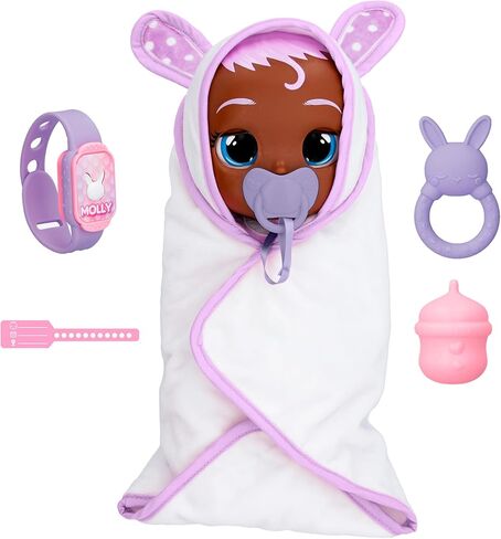 Cry Babies Newborn Molly - Interactive Baby Doll with 20+ Baby Sounds, Girls & Kids Age 18M and Up in Kuwait