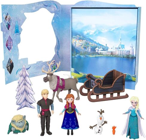 Mattel Disney Frozen Toys, Frozen Story Pack with 6 Key Characters, Small Dolls, Figures and Accessories Inspired by Mattel Disney Frozen Movies, for Kids in Saudi Arabia