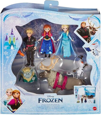 Mattel Disney Frozen Toys, Frozen Story Pack with 6 Key Characters, Small Dolls, Figures and Accessories Inspired by Mattel Disney Frozen Movies, for Kids in Saudi Arabia