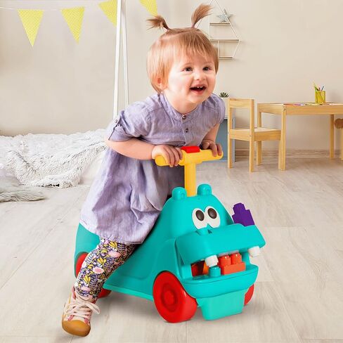 Battat – STEM Scooter – 26 Building Bricks – Lights & Sounds – Storage Seat – 12 Months + – Hippo Ride-On With Large Locblocs in Saudi Arabia