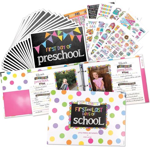 Class Keeper School Keepsake Kit, Pastel Dots Class Keeper, Pastel Text School Photo Prop Deck, Girl Power Sticker Set in Saudi Arabia