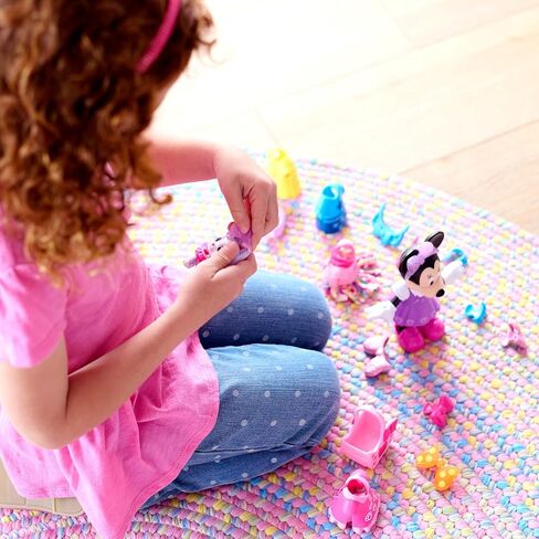 Disney Junior Minnie Mouse Glitter and Glam Pet Fashion Set, 23-piece Doll and Accessories, Officially Licensed Kids Toys for Ages 3 Up by Just Play in Saudi Arabia