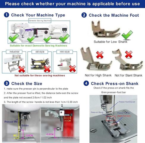 مجموعة أقدام ضغط 14 قطعة من ALAMSCN مع محول ساق منخفض، حامل قدم ضاغط عالمي لآلة الخياطة Brother Singer Janome Babylock Kenmore in Kuwait