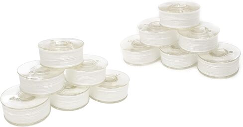 HimaPro 144 White Prewound Bobbins for Embroidery Machines Size L (SA155) Cardboard Sided Good for Brother, Babylock, Janome, Bernina, Husqvarna, Pfaff Embroidery Machines Etc (White) - 60 Weight in Saudi Arabia