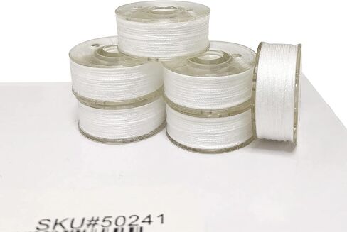 HimaPro 144 White Prewound Bobbins for Embroidery Machines Size L (SA155) Cardboard Sided Good for Brother, Babylock, Janome, Bernina, Husqvarna, Pfaff Embroidery Machines Etc (White) - 60 Weight in Saudi Arabia