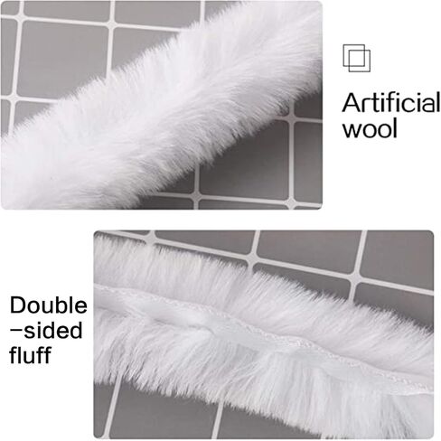 شريط زينة من الفرو الصناعي الابيض للكريسماس بطول 13 ياردة، اكليل شجرة الكريسماس، شريط من الفرو الصناعي، اكسسوارات الحرف اليدوية لتزيين حفلات العطلات والخياطة والتشذيب بعرض 1.57 انش in Kuwait