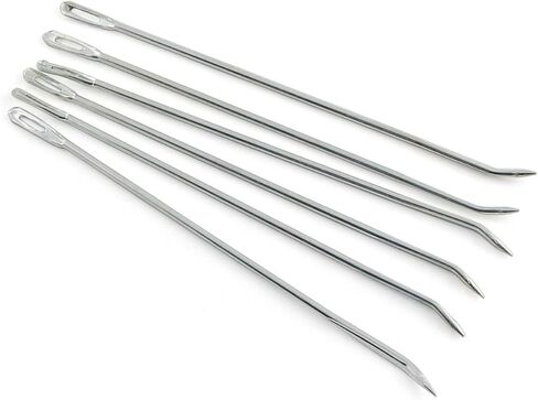 PZRT 6 pcs Carbon Steel Galvanized Large Eye Long Needle Hemp Bag Sewing Needle in Kuwait