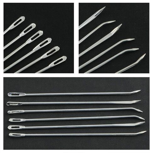 PZRT 6 pcs Carbon Steel Galvanized Large Eye Long Needle Hemp Bag Sewing Needle in Kuwait