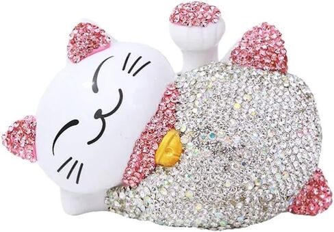 Wakauto Lucky Cat التماثيل الشمسية لعبة الرقص لوحة القيادة دمية محظوظ تمثال القط يلوح الذراع الصينية اليابانية تمثال سيارة إكسسوارات ديكور منزلي in Saudi Arabia