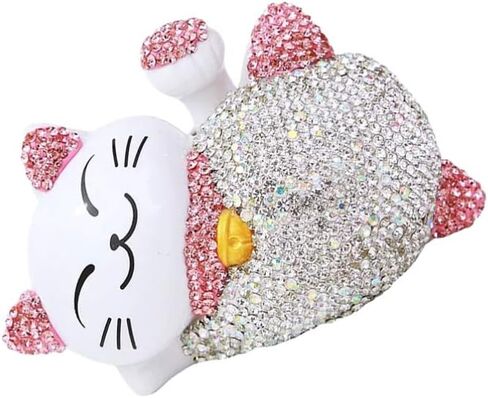 Wakauto Lucky Cat التماثيل الشمسية لعبة الرقص لوحة القيادة دمية محظوظ تمثال القط يلوح الذراع الصينية اليابانية تمثال سيارة إكسسوارات ديكور منزلي in Saudi Arabia
