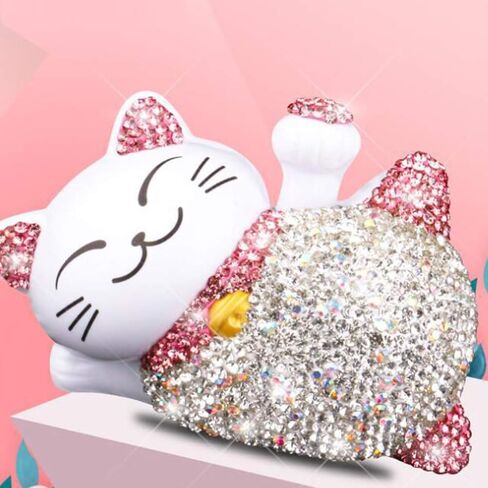 Wakauto Lucky Cat التماثيل الشمسية لعبة الرقص لوحة القيادة دمية محظوظ تمثال القط يلوح الذراع الصينية اليابانية تمثال سيارة إكسسوارات ديكور منزلي in Saudi Arabia