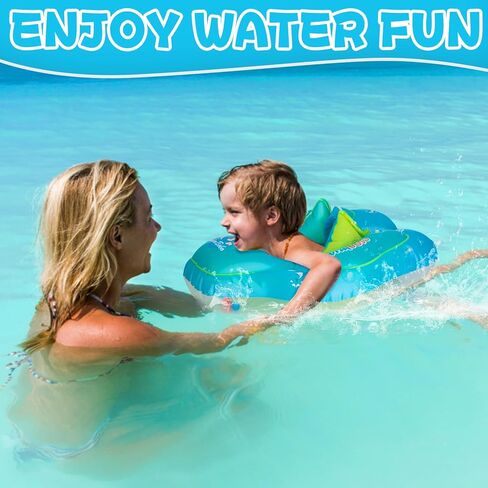 Refasy Baby Swimming Float Inflatable Infant Pool Float UPF50+ Sun Protection Canopy in Kuwait