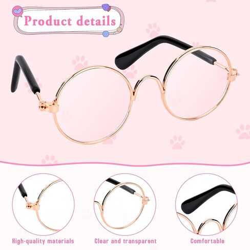 12 زوجًا من نظارات الدمى بحافة سلكية معدنية وعدسات شفافة، نظارات صغيرة من القماش، نظارات شمسية صغيرة ريترو للدمى والحيوانات الأليفة، اكسسوارات ازياء تنكرية in Kuwait