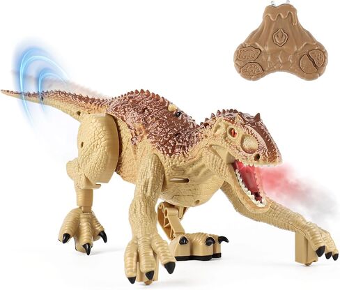 لعبة ديناصور بجهاز تحكم عن بعد من Teensmagic للأولاد والأطفال 3-5 6-12 - روبوت Jurassic T-Rex RC مع ضوء وصوت هدير، هدية عيد ميلاد تعليمية للأولاد والبنات in Kuwait