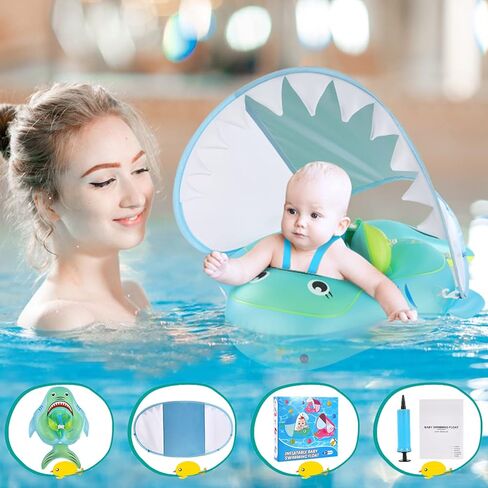 عوامة حمام السباحة للأطفال، عوامة سباحة للأطفال مع مظلة، عوامات سباحة للأطفال قابلة للنفخ مع دعم آمن، عوامة حمام سباحة للأطفال من عمر 12 إلى 18 شهرًا، مدرب سباحة للأطفال من سن 3 إلى 36 شهرًا in Kuwait