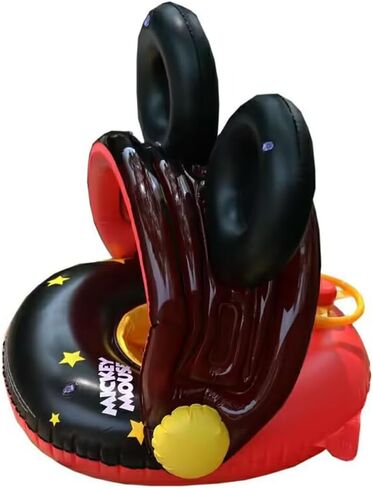 حمام سباحة للأطفال من أرسيماتو يطفو مع مظلة قابلة للإزالة للحماية من الشمس، طوف لطيف قابل للنفخ مع مقعد ومقبض، حلقة سباحة على شكل قارب للأطفال الرضع لا تقلب للأطفال الصغار من عمر 4 إلى 48 شهرًا in Kuwait