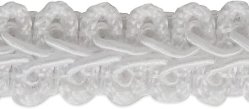 Trims by the Yard Bulma Classic Woven Braid White | (5 Yard Cut) Trim in Saudi Arabia