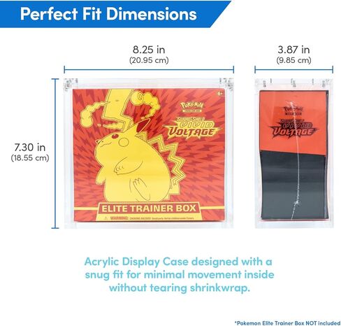 Phalanx Elite Trainer Box Acrylic Display Case for Pokemon Elite Trainer Box - Premium Acrylic Magnetic Box 99% UV Protection with Microfiber Cloth & Rubber Feet (Cards Not Included) in Kuwait