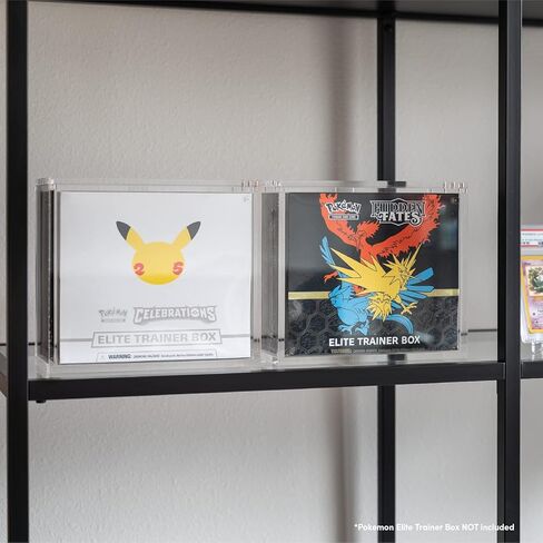 Phalanx Elite Trainer Box Acrylic Display Case for Pokemon Elite Trainer Box - Premium Acrylic Magnetic Box 99% UV Protection with Microfiber Cloth & Rubber Feet (Cards Not Included) in Kuwait