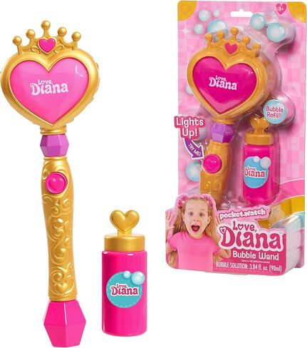 Love, Diana Light-Up Bubble Wand and 3.4 Ounce Refill, Outdoor, Bath, and Pretend Role Play Toys, Kids Toys for Ages 3 Up by Just Play in Kuwait