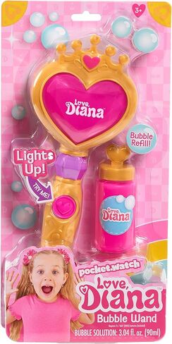 Love, Diana Light-Up Bubble Wand and 3.4 Ounce Refill, Outdoor, Bath, and Pretend Role Play Toys, Kids Toys for Ages 3 Up by Just Play in Kuwait