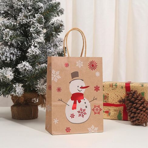 HAJCWH 18 PCS Christmas Party Supplies Party Bags,Candy Bags for Christmas Party,Paper Tote Bags Party Favor Bags for Kids Christmas Party Supplies Decorations. in Saudi Arabia