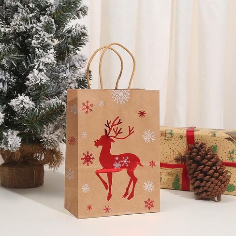 HAJCWH 18 PCS Christmas Party Supplies Party Bags,Candy Bags for Christmas Party,Paper Tote Bags Party Favor Bags for Kids Christmas Party Supplies Decorations. in Saudi Arabia