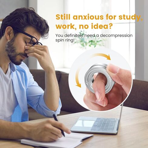 SOWSUN حلقة لعبة تململ مغناطيسية للغزل، نقرة ميكانيكية، حلقة منزلق، حلقة منزلق لتخفيف التوتر والقلق من أجل اضطراب فرط الحركة ونقص الانتباه، أداة دوارة تململ للبالغين، أداة EDC، كتلة عملة حسية لمسية in Kuwait