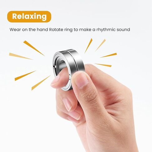 SOWSUN حلقة لعبة تململ مغناطيسية للغزل، نقرة ميكانيكية، حلقة منزلق، حلقة منزلق لتخفيف التوتر والقلق من أجل اضطراب فرط الحركة ونقص الانتباه، أداة دوارة تململ للبالغين، أداة EDC، كتلة عملة حسية لمسية in Kuwait