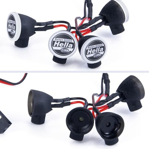 1/24th RC Car Headlights with Sticker LED Round Roof Lights for Axial SCX24 C10 AXI00001 Bronco AXI00006 RC Crawler Car Upgrades in Saudi Arabia