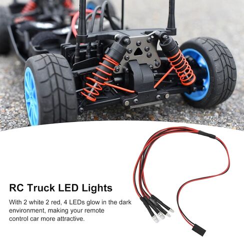 أضواء LED للسيارة RC، محاكاة 5-9 فولت 2 أبيض 2 أحمر أضواء LED لشاحنة RC جذابة لمحور Scx24 in Saudi Arabia