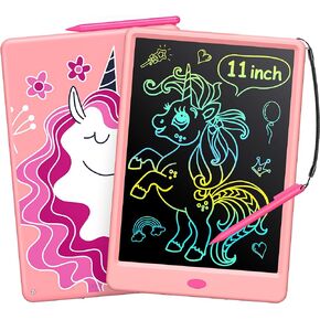 TECJOE LCD Writing Tablet for Girls, Unicorn 11 Inch Drawing Tablets for Girls, Girls Toys Doodle Board, Kids Travel Games Learning Toys Christmas Birthday Gifts for 3 4 5 6 Year Old Toddlers (Pink)
