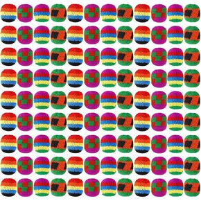 Yunsailing 100 Pieces Knit Sack Balls for Kids Knitted Kickball Soft Juggling Balls Multicolored Crochet Geometric Pattern Foot Bag Kick Sack for Kids Boys and Girls, Random Color