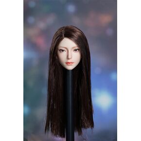 1/6 Scale Female Head Sculpt,Beauty Asian Girl Pale Skin Head Carved for 12inch PH TBL JO Female Action Figure Body (A) in Kuwait