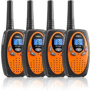 4 قطع من أجهزة الراديو ذات الاتجاهين VIRILL 22 قناة VOX Scan طويلة المدى وشاشة LCD ووكي توكيز للأطفال والكبار