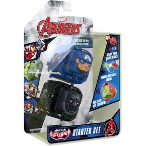 MARVEL Avengers Battle Cubes 2-Pack, Captain America VS Black Panther, Unleash Power, Launch Attack, 2 Cubes & 6 Tokens, RPS Auto-Battle System, Battle Cube APP, Collectible Pocket-Sized Game, Ages 5+