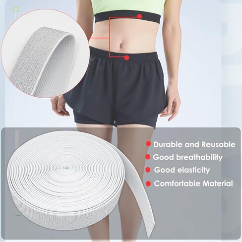 1pcs 9.4Yards Glitter Elastic Bands,Elastic Sewing Bands Knit Elastic Spool for Sewing Waistband Headband(White gold) in Kuwait