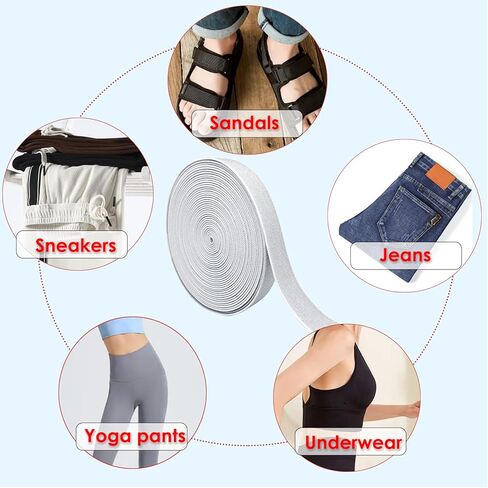 1pcs 9.4Yards Glitter Elastic Bands,Elastic Sewing Bands Knit Elastic Spool for Sewing Waistband Headband(White gold) in Kuwait