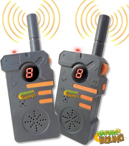 Nature Bound Walkie Talkies for Kids with Up to Two Mile Range and Built in Flashlight, 462 mhz, Set to Two, Belt Clips, for Boys and Girls Ages 5+, Grey in Saudi Arabia