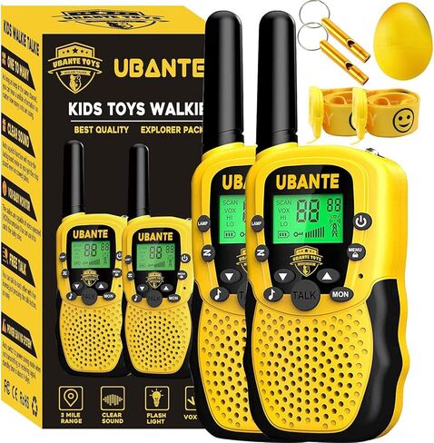 UBANTE جهاز اتصال لاسلكي للأطفال، ألعاب أطفال محمولة هدية للأطفال جهاز Walky Talky، ألعاب للأولاد والبنات من عمر 3 إلى 15 عامًا، لألعاب المغامرات الداخلية والخارجية - عبوتان in Kuwait