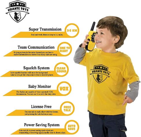 UBANTE جهاز اتصال لاسلكي للأطفال، ألعاب أطفال محمولة هدية للأطفال جهاز Walky Talky، ألعاب للأولاد والبنات من عمر 3 إلى 15 عامًا، لألعاب المغامرات الداخلية والخارجية - عبوتان in Kuwait