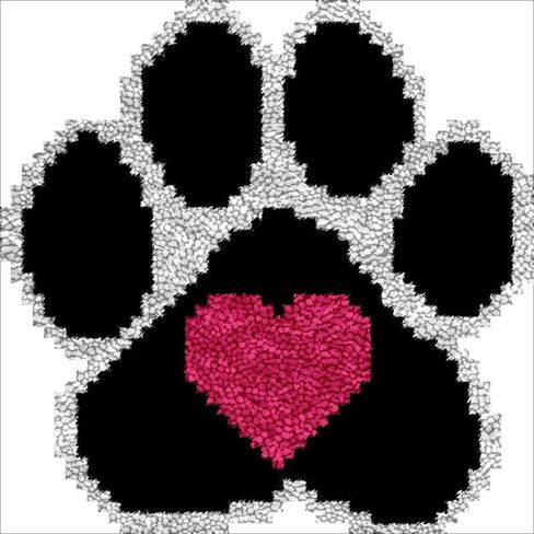 Small Size Latch Hook Rug Kits Mini Size Latch DIY Segment Embroidery with Preprinted Canvas Crochet Yarn Kits Embroidery 12'' X 12''(Paw Prints) in Saudi Arabia