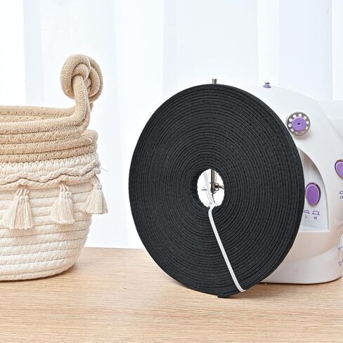 VIVIPAKOKO 12 ياردة مغطاة بالقطن والبوليستر والبولي بروبيلين 12 مم (أسود) in Kuwait