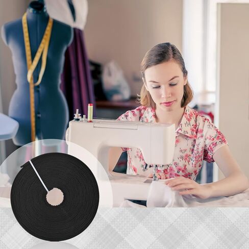 VIVIPAKOKO 12 ياردة مغطاة بالقطن والبوليستر والبولي بروبيلين 12 مم (أسود) in Kuwait