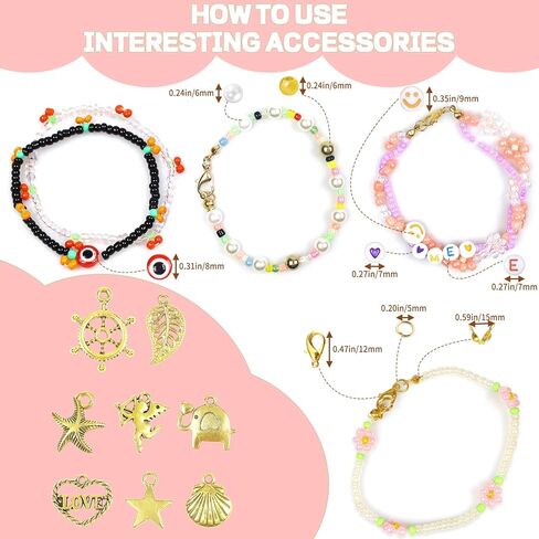 17280 قطعة من الخرز الزجاجي لمجموعة صنع المجوهرات، 144 لونًا من الخرز الصغير 4 مم مع ملحقات لصنع الأساور والخواتم والقلائد، DIY، هدية، حرفية in Kuwait