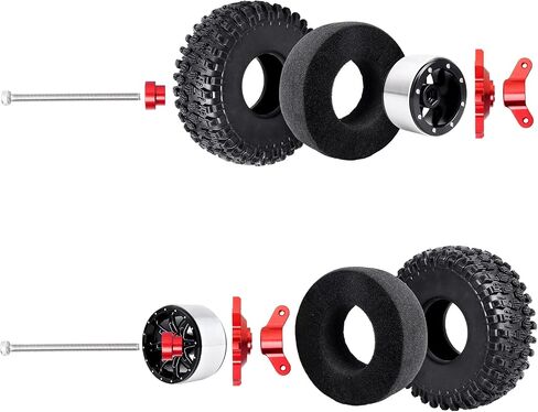 HobbyPark 2.2 Beadlock Wheels and Tires Height 5.67inch/144mm with Foam Inserts for 1/10 RC Crawler, w/Beadlocks Mounting Tool, Set of 4 in Saudi Arabia